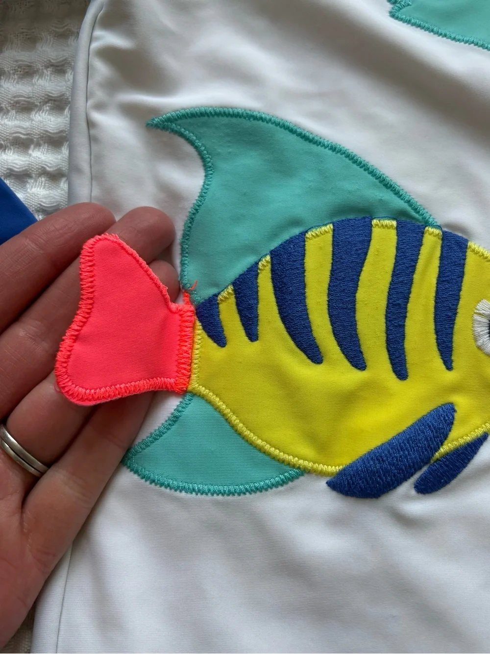 Gymboree Boys Tropical Fish Embroidered Rashguard Trunks Swim Set 2pc UPF 50 5T